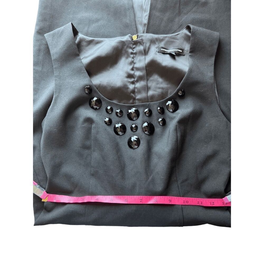 Express‎ Black Sleeveless Cocktail Dress Size 4 Party Date Night LBD Jeweled - Picture 8 of 11